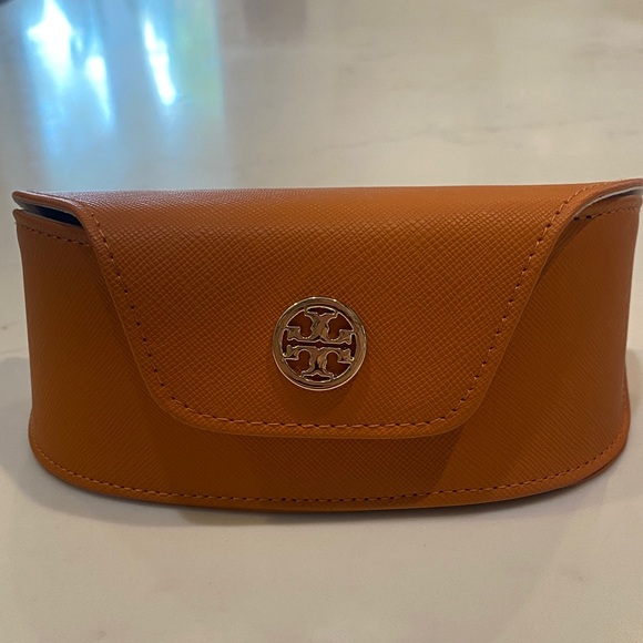 Tory Burch Orange Large Glasses Case - Picture 1 of 3